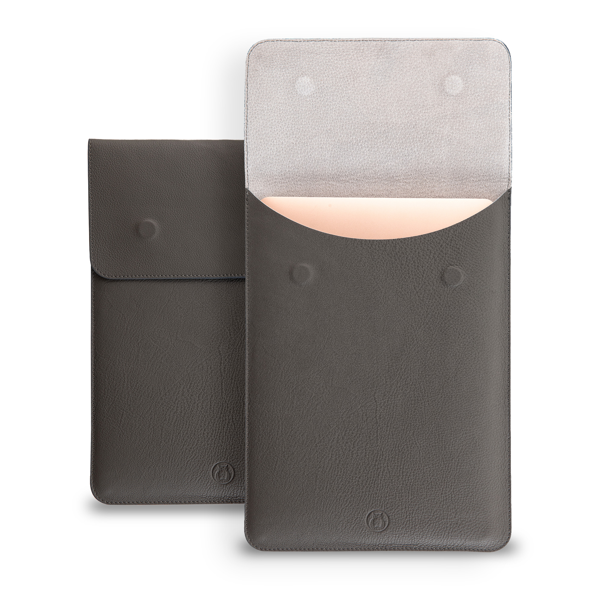 Husa laptop MacBook 13 inch piele naturala cu mouse pad inchidere magnetica margini vopsite manual e-store gri sanito.ro imagine model 2022